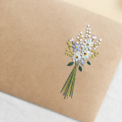花束のレターセット／刺繍 1枚目の画像
