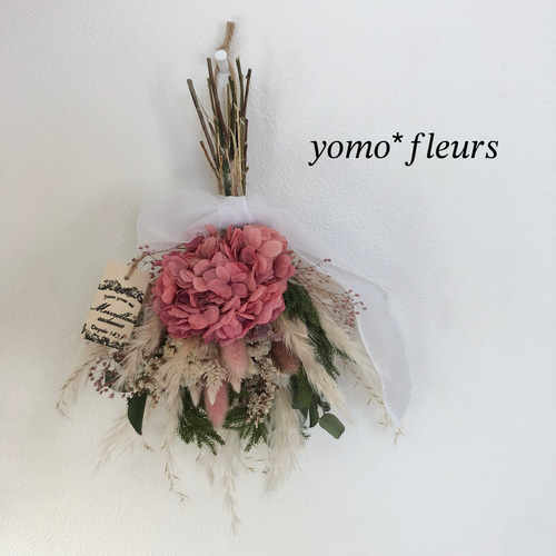 ドライフラワーリース　ドライフラワースワッグ　紫陽花 ドライフラワー スワッグ ♡紫陽花