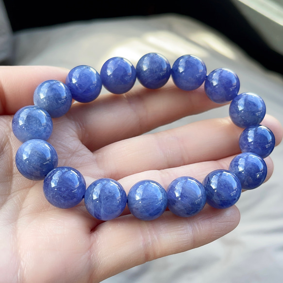 大玉12.8mm 天然無処理 タンザナイト ブレスレット ブレスレット  