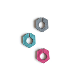 Extra〜hexagon〜【レザーイヤーカフ(片耳)】 “cement” 3枚目の画像