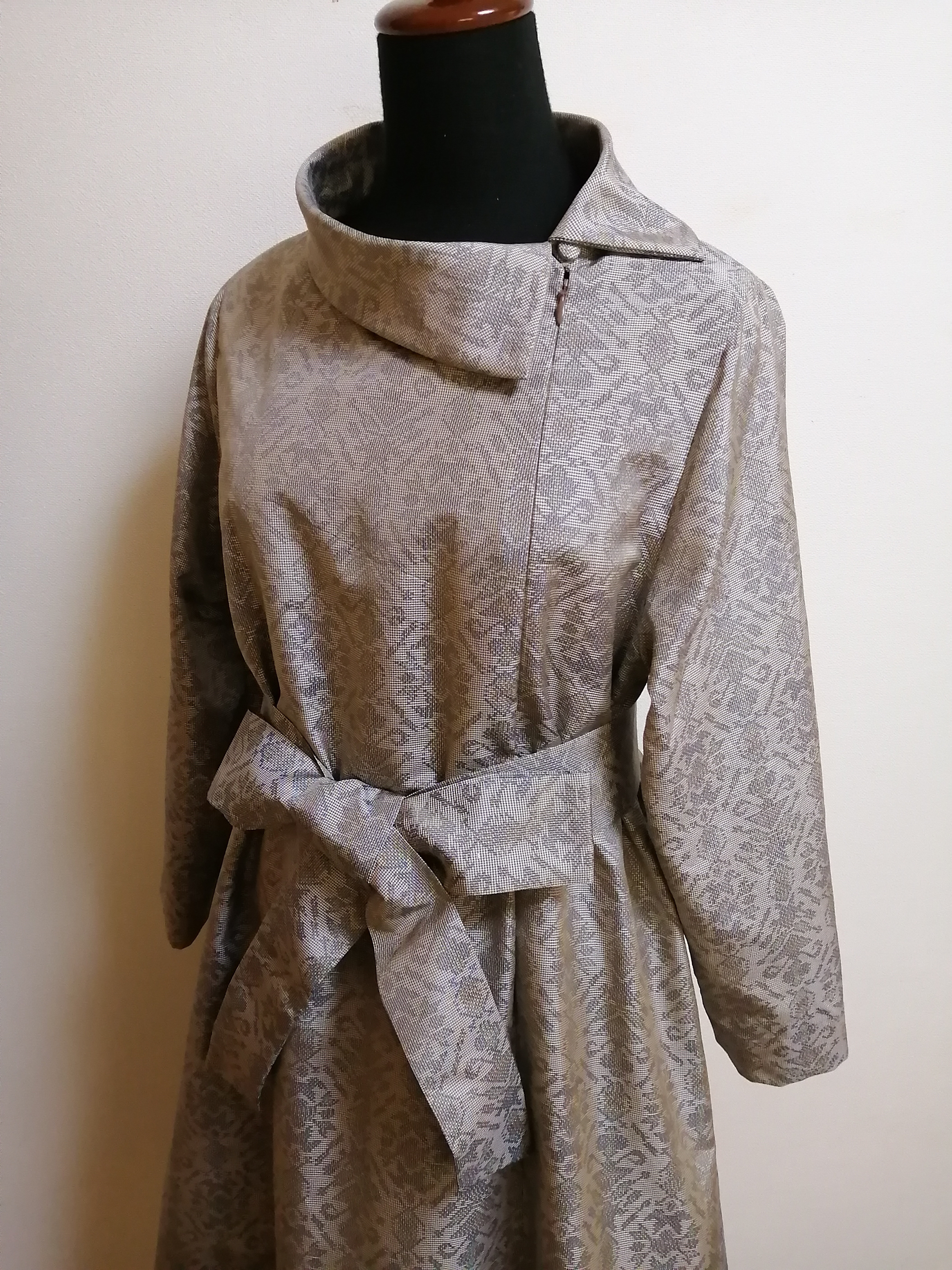 SOLD　着物リメイク　ワンピース　大島紬