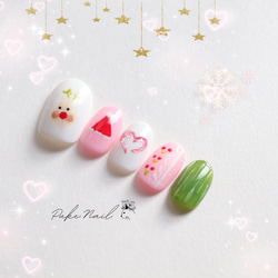 Puke Nail [No.479] Nail Tip♡聖誕美甲/可愛圖案/・外出、派對等 第2張的照片