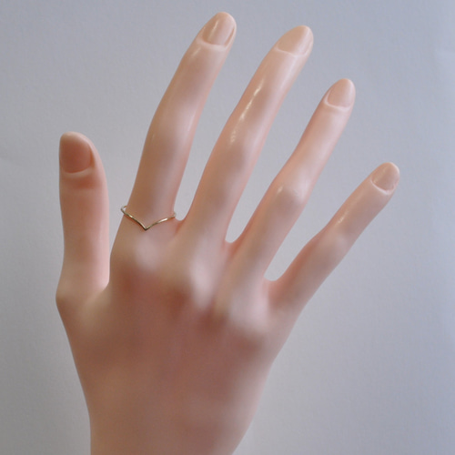 k10、V型のゴールドリング、0.8mmφ丸線 指輪・リング 指月博物館 通販