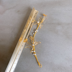 アメリカンフラワー ヘッド ブライダル ウェディング ヘッドパーツ ヘアアクセサリー  成人式 ゴールド 和装 シンプル 7枚目の画像