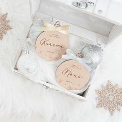 クリスマス オーナメント おしゃれ 木製 名入れ 4枚目の画像