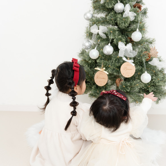 クリスマス オーナメント おしゃれ 木製 名入れ 3枚目の画像