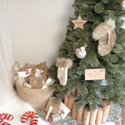 クリスマス オーナメント 星　スター 木製 名入れ 5枚目の画像