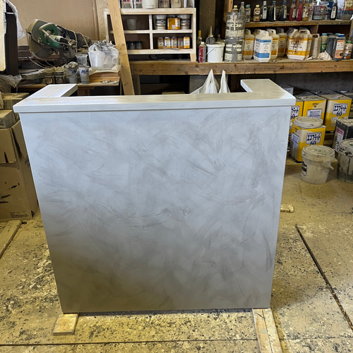 グレージュ モルタル風カウンター レジカウンター 受付 店舗備品 店舗