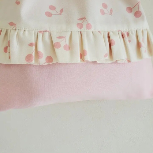 入園入学3点セット 女の子 ピンク さくらんぼ フリル レッスンバッグ