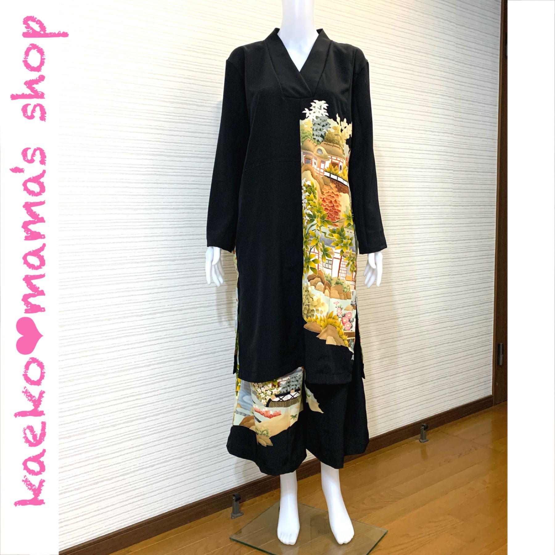 フォーマルワンピース✿黒留袖✿和モダン（着物リメイク）2,3