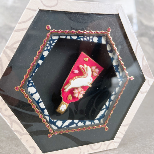 干支 シャドーボックス 【兎】 切り絵 fleurs_art 通販 15075148