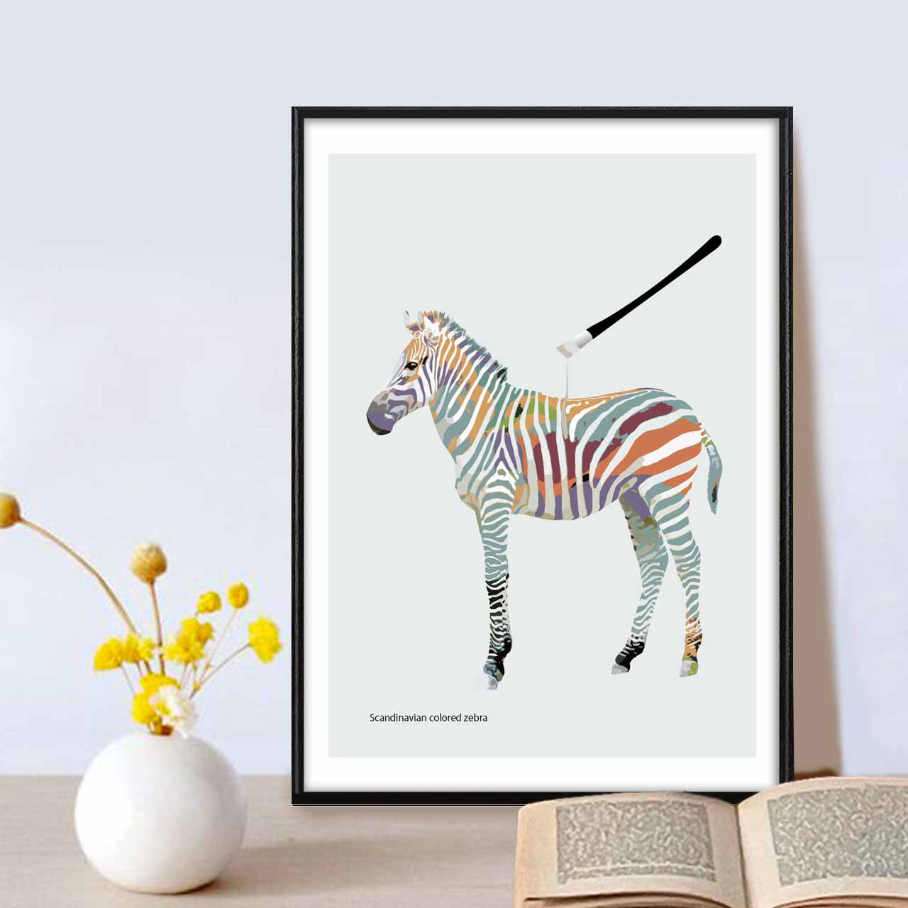 北欧カラー 　馬　動物　かわいい  ポスター　 アート　アートポスター　seiはオリジナル専門スタジオ　835