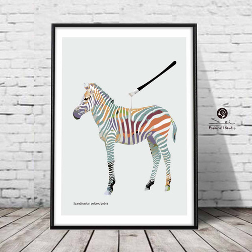 シマウマ アート ポスター(額) 1_e955914303157cb72343842be9f4