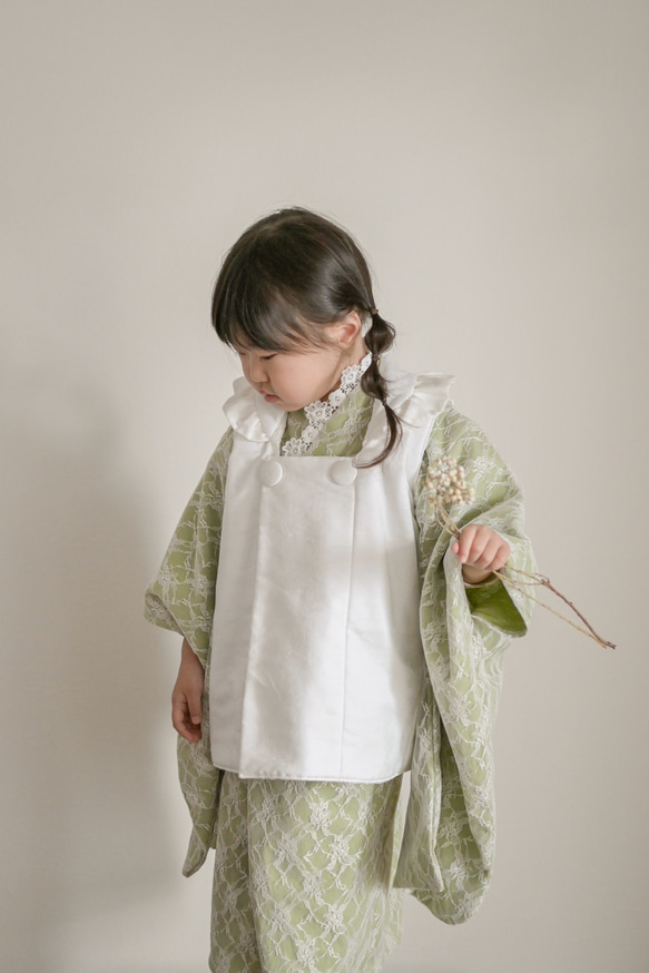 フラワーレース着物&リバーシブル被布set 七五三 3歳 女の子 753 キッズ 子供 浴衣 3枚目の画像