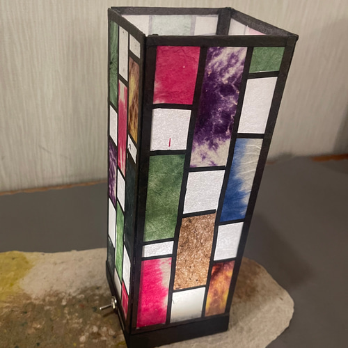 美濃和紙ステンドランプ SGS-33 LEDコードレス 四角 スタンドライト