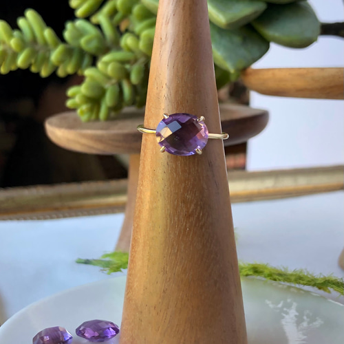 オーバルカットリング ゴールド アメジスト | Nando Jewelry
