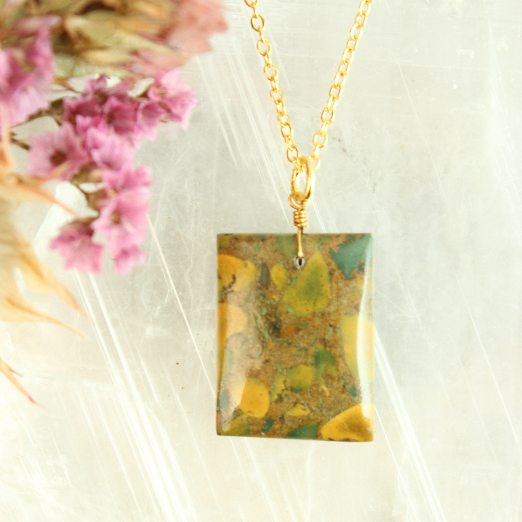 【超希少石】グリーン系 フルーツ・ジャスパー ネックレス 7,800円