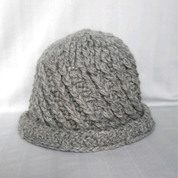 極太毛糸の温か帽子（英国羊毛） 3枚目の画像