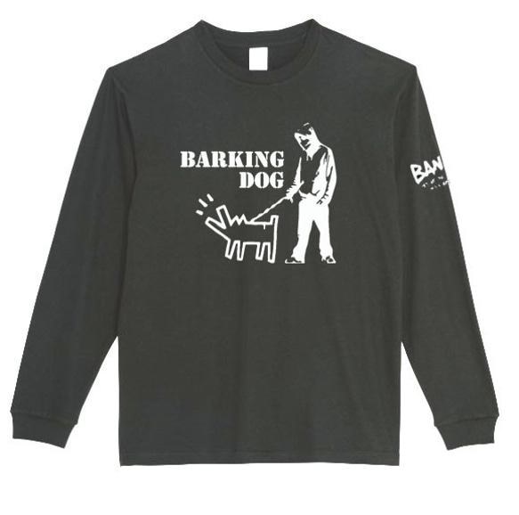 【XS～3XL/5.6ozバンクシー】犬と散歩banksyロングTシャツロングスリーブ★おもしろロンT送料無料・新品 3枚目の画像