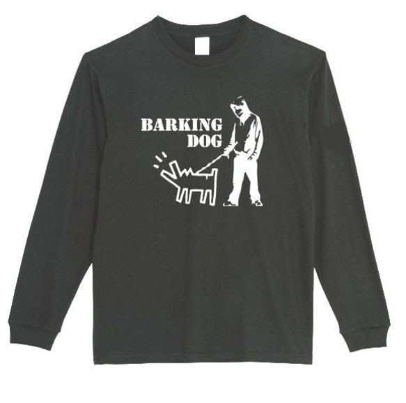 【XS～3XL/5.6ozバンクシー】犬と散歩banksyロングTシャツロングスリーブ★おもしろロンT送料無料・新品 1枚目の画像