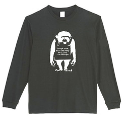 【XS～3XL/5.6ozバンクシー】二本足で立つ猿ロングTシャツロングスリーブ★おもしろロンT送料無料・新品 1枚目の画像