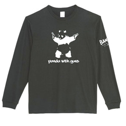 【XS～3XL/5.6ozバンクシー】二丁拳銃パンダロングTシャツロングスリーブ★おもしろロンT送料無料・新品 4枚目の画像