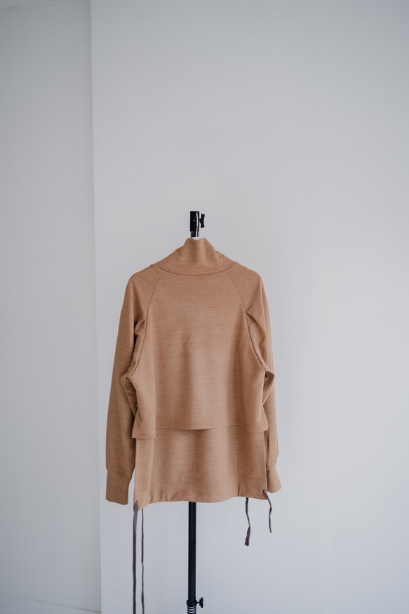 overlap high neck side slit pullover（beetle) 11枚目の画像