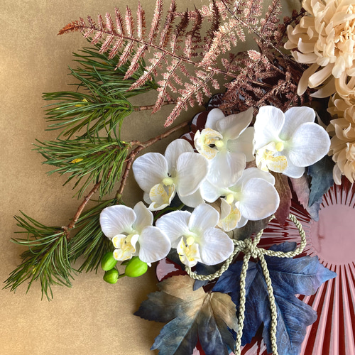 一点物・特大サイズ【お正月】豪華 お花いっぱいのお正月飾り