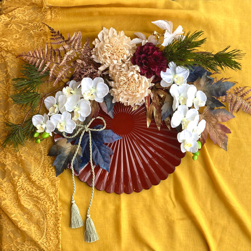 一点物・特大サイズ【お正月】豪華 お花いっぱいのお正月飾り