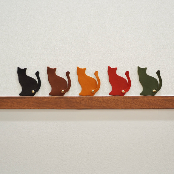 革のマグネット ねこ 猫 栃木レザー 40133 その他インテリア雑貨