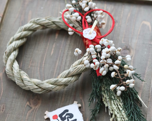 ☆ナンキンハゼのお正月飾り ☆ドライフラワー ボタニカル しめ縄飾り