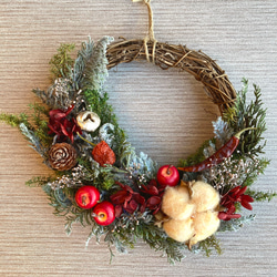 【大人のクリスマス】木の実とヒムロスギのふんわり香るウィンターリース　受注制作 2枚目の画像