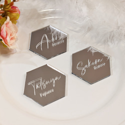 シルバーミラー席札・結婚式／アクリル製・彫刻 その他オーダーメイド