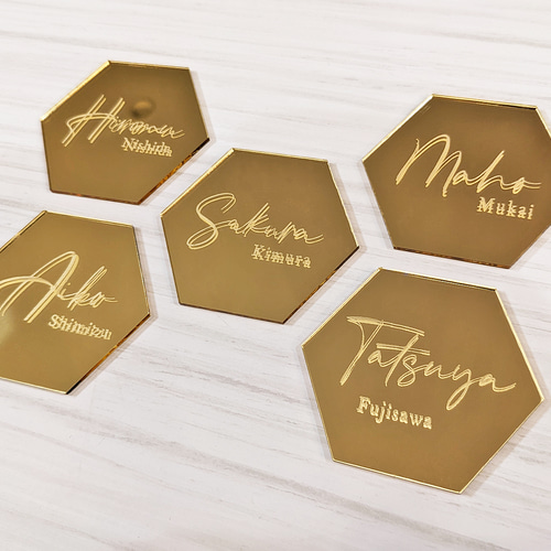 アクリル席札　結婚式　材料 結婚式 アクリル席札 7枚セット 半透明 - メルカリ