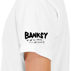 【M～3XL/5ozバンクシー】爆弾を抱えた女の子袖プリントTシャツ★banksy送料無料・新品 4枚目の画像