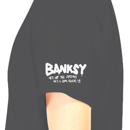 M～3XL/5ozバンクシー】ラブラット袖プリントTシャツ☆banksy送料無料