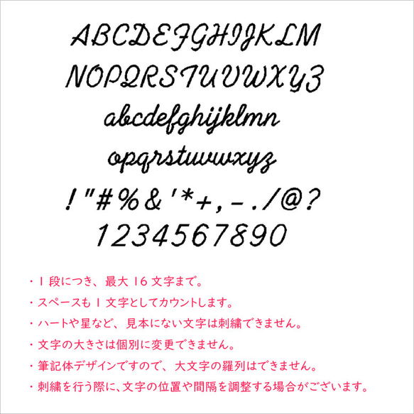 【手書き風筆記体】名入れ 3段メッセージ フラットポーチ ┃刺繍 イニシャル 名前入れ 名前入り 文字入れ 2枚目の画像