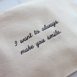 【手書き風筆記体】名入れ 3段メッセージ フラットポーチ ┃刺繍 イニシャル 名前入れ 名前入り 文字入れ 18枚目の画像