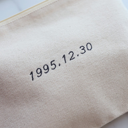 【手書き風筆記体】名入れ 3段メッセージ フラットポーチ ┃刺繍 イニシャル 名前入れ 名前入り 文字入れ 17枚目の画像