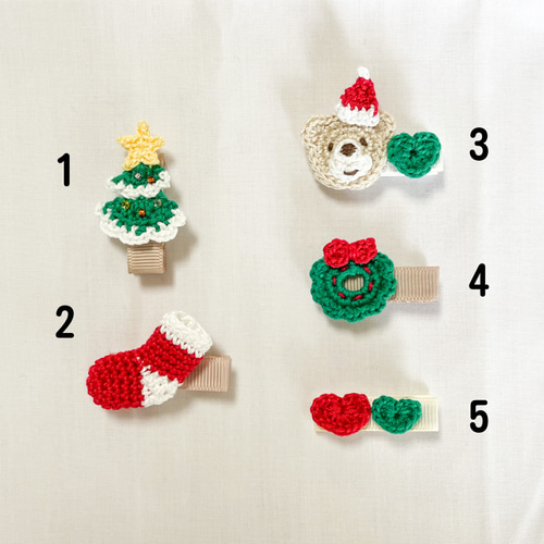 送料無料！》ベビーヘアクリップ⭐︎選べる2点セット クリスマス