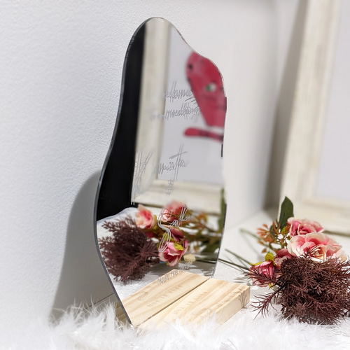 シルバーミラーウェルカムボード(ミニサイズ)結婚式／台座付・アクリル