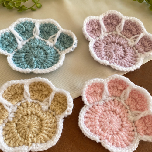 アクリルたわし 肉球コースター ねこ いぬ コースター コースター  