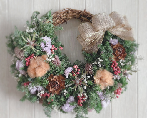 SALE】3,000→✨2,000✨ 28㌢コットンフラワーとペッパーベリーの