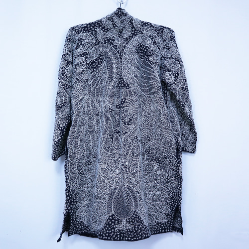 ヴィンテージ風 古布パッチワーク 刺し子 前開き ロングコート