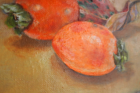 柿の油絵F0ゼロ号原画 7枚目の画像