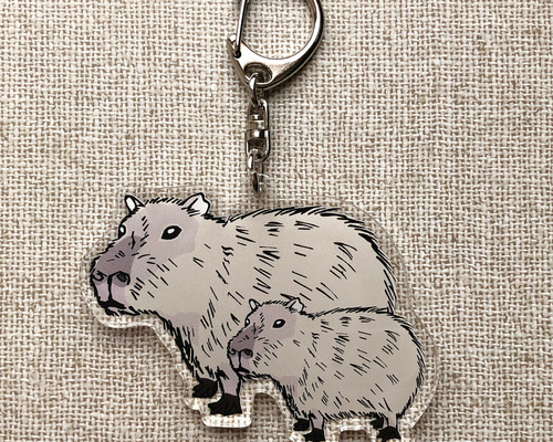 アクリルキーホルダー カピバラ♬ キーホルダー tanuki-ms 通販