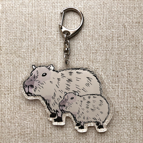 アクリルキーホルダー カピバラ♬ キーホルダー tanuki-ms 通販