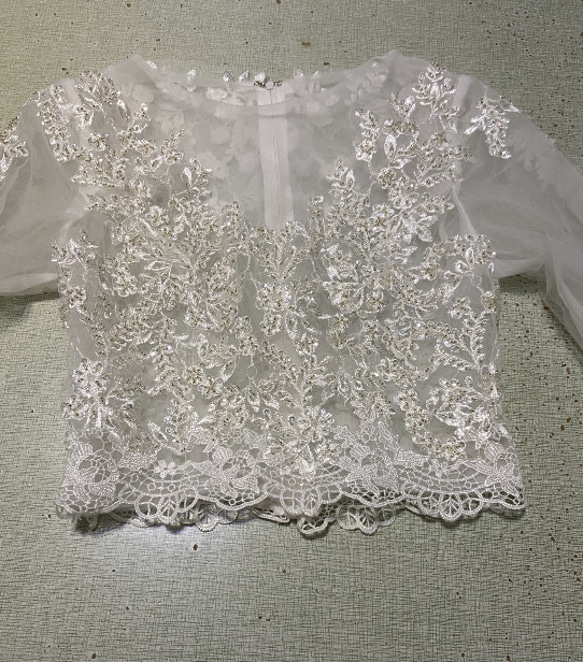 エレガント ホワイト 長袖 ウエディングドレス用ボレロ トップス 上品 