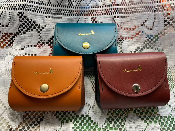 牛革財布 エメラルドグリーン ワイン キャメル その他ミニ財布