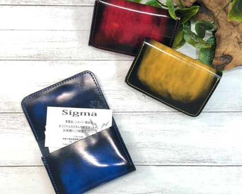A.D.M.J. スワロフスキー　カードケース　ブラック レザー 名刺入れ 所作｜ワルツ 太陽/星 カードケース Card Case 名刺入れ レザー 牛革